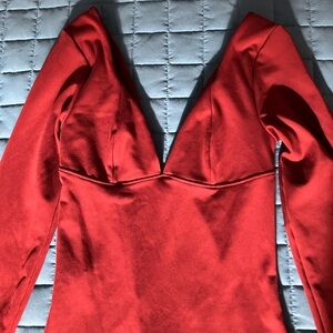 Elegant burgundy Long Sleeve Crop Top